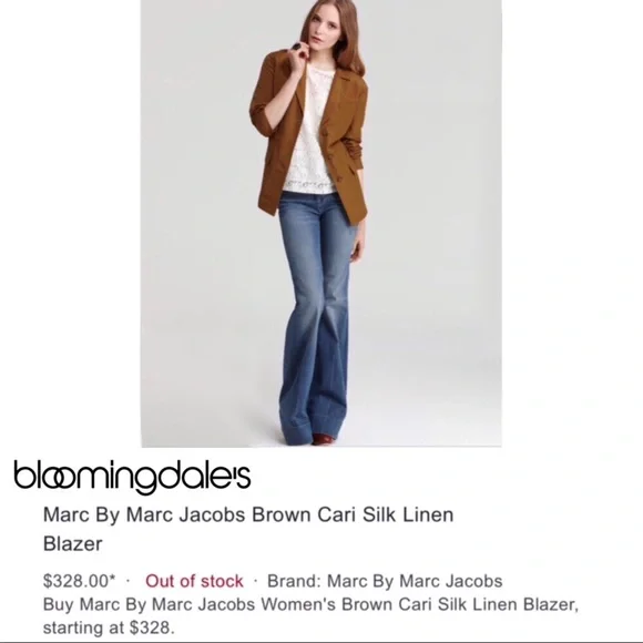 Marc Jacobs Carli Silk Linen Drawstring Blazer XS - Picture 5 of 6